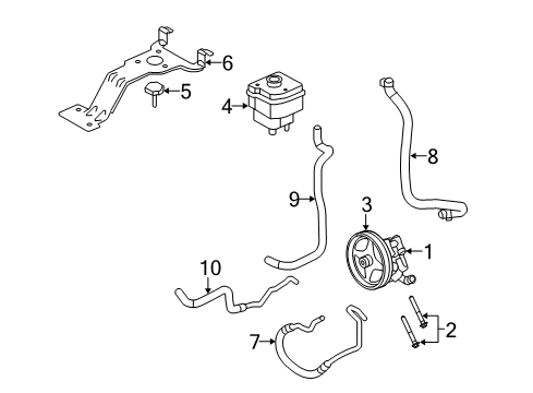 2012 Ford E-150 P/S Pump & Hoses, Steering Gear & Linkage Power Steering Suction Hose Diagram for HC2Z-3691-C