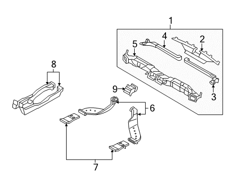 2009 Kia Borrego Ducts Duct-Rear Air VENTILATOR LH Diagram for 970602J100