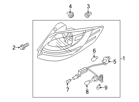 2012 Hyundai Veloster Bulbs Lamp Assembly-Rear Combination, LH Diagram for 92401-2V000