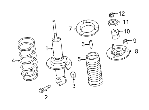 2017 Nissan NV3500 Struts & Components - Front ABSORBER Kit, Front Shock Diagram for E6110-1PAAB
