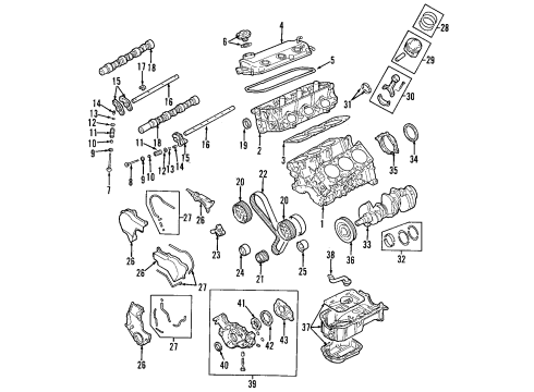 2007 Mitsubishi Endeavor Engine Parts, Mounts, Cylinder Head & Valves, Camshaft & Timing, Oil Pan, Oil Pump, Crankshaft & Bearings, Pistons, Rings & Bearings Cap-Rocker Shaft Bolt Diagram for MD169459