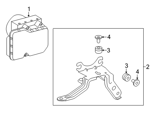 2018 Toyota Corolla ABS Components Actuator Diagram for 44050-02B51