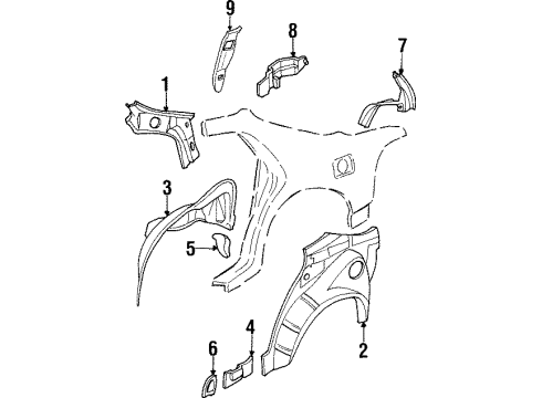 1996 Infiniti I30 Inner Structure - Quarter Panel Part Not Available Diagram for 76712-43U30