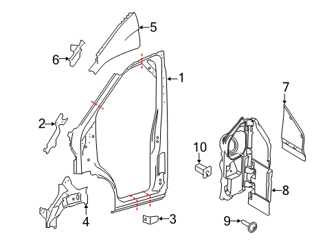 2019 Ford Transit-150 Aperture Panel Fuel Pocket Diagram for CK4Z-5427936-J