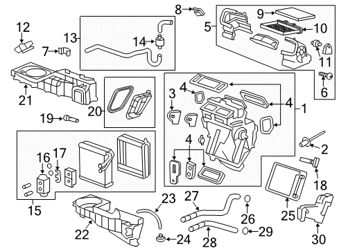 2011 GMC Acadia Air Conditioner Rear Case Bolt Diagram for 11562121