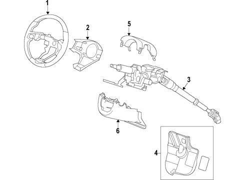 2019 Acura RDX Steering Column & Wheel, Steering Gear & Linkage Column Assembly, Steering Diagram for 53200-TJB-A02