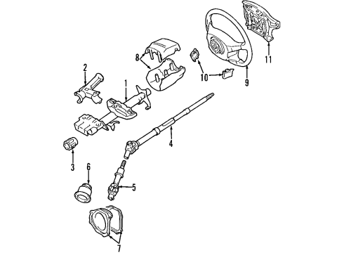 1997 Toyota RAV4 Steering Column & Wheel, Steering Gear & Linkage Column Shaft Diagram for 45210-20260