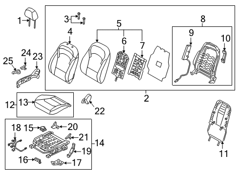 2020 Hyundai Elantra GT Power Seats Knob Height-Front Seat, RH Diagram for 88295-F2000-TRY