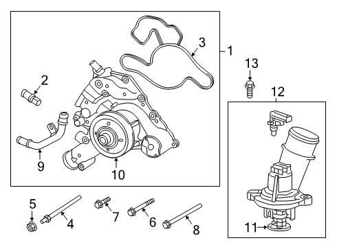 2020 Ram 3500 Water Pump PUMP-WATER Diagram for 4893133AF