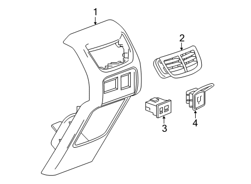 2020 Chevrolet Blazer Center Console Console Panel Diagram for 84509854