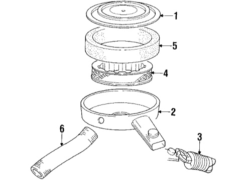 1990 Dodge W250 Filters Filter-Air Cleaner Diagram for 4428325