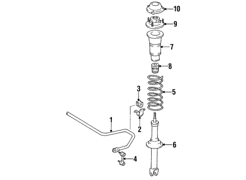 1997 Lexus SC400 Shocks & Components - Rear Spring, Coil, Rear Diagram for 48231-24240