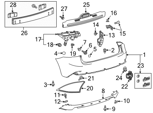 2014 Lexus IS250 Parking Aid Reflector Assembly, Reflex Diagram for 81920-53051