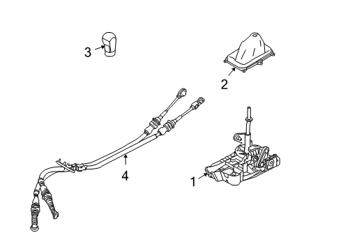 2010 Ford Fusion Manual Transmission Shift Control Cable Diagram for 9E5Z-7E395-AA