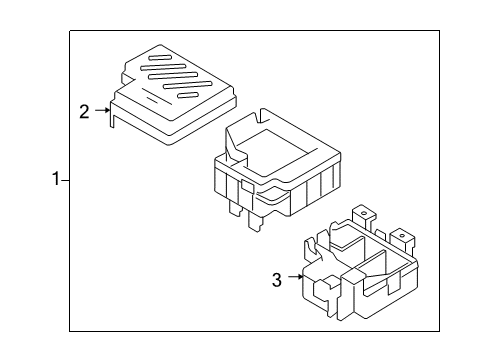 2011 Hyundai Santa Fe Electrical Components Engine Room Junction Box Assembly Diagram for 91950-2B710