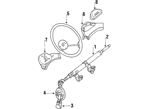 1988 Hyundai Excel Steering Column & Wheel, Steering Gear & Linkage Lock Key & Cylinder Set Diagram for 81905-21050