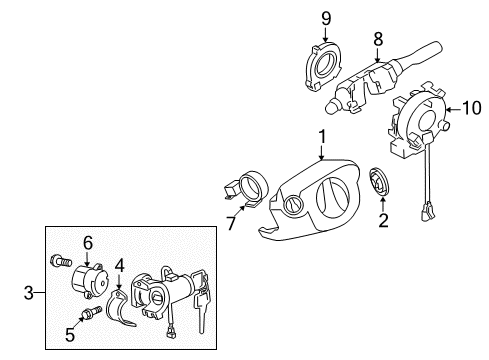 2010 Nissan Cube Switches Sensor Assembly-Steering Angle Diagram for 47945-1HA0A