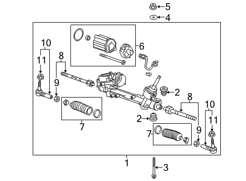 2011 Chevrolet Volt Steering Column & Wheel, Steering Gear & Linkage Boot Kit Diagram for 13286689