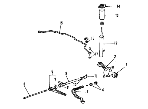 1985 Honda Civic Front Suspension Components, Lower Control Arm, Stabilizer Bar Arm, Left Front Radius Diagram for 51361-SB3-003