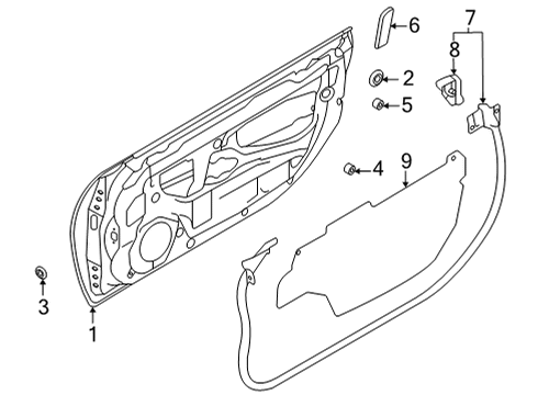 2022 Toyota GR86 Door & Components Door Weatherstrip Stopper Diagram for SU003-09620
