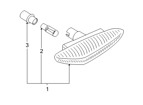 2010 BMW 535i Bulbs Addition. Turn Indicator Lamp, Right White Diagram for 63137165742