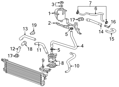 2016 Chevrolet Spark EV Hoses, Lines & Pipes Water Hose Connector Diagram for 95281210