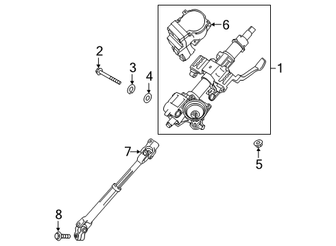 2022 Hyundai Santa Fe Steering Column Assembly Joint Assembly-STRG Diagram for 56400-S2AA0