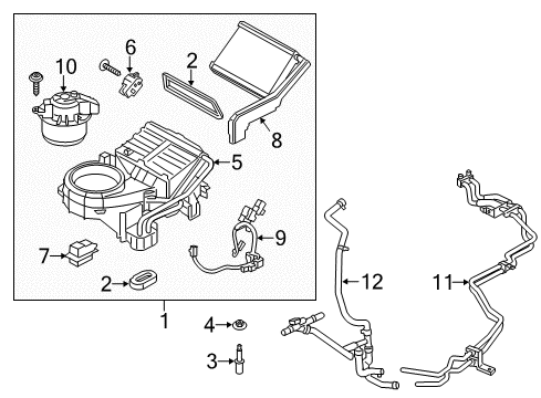 2019 Ford Transit-250 Auxiliary Heater & A/C Heater Assembly Nut Diagram for -W705277-S442