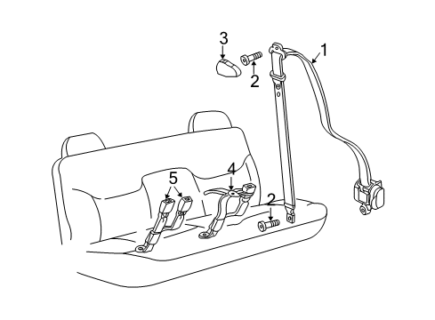 Diagram for 2006 GMC Sierra 3500 Rear Seat Belts