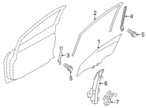 2021 Nissan LEAF Front Door Glass Run Rubber-Front Door, LH Diagram for 80331-5SF0A