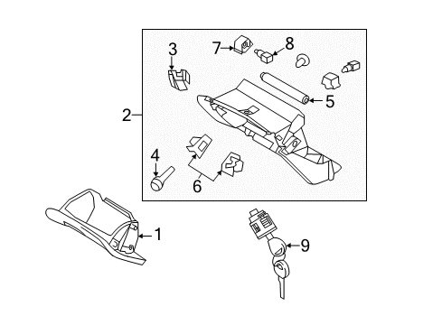 2015 Nissan Quest Glove Box Socket And Bulb Diagram for 24860-3DN0A