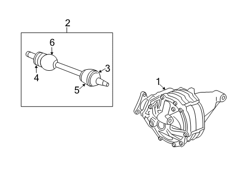 2004 Cadillac SRX Axle & Differential - Rear Differential Carrier Assembly (3.23 Ratio) Diagram for 19181709