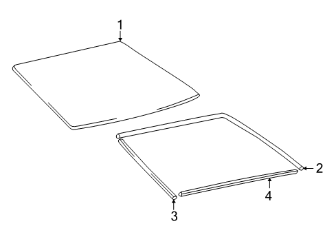 2004 Toyota Celica Lift Gate - Glass & Hardware Dam Diagram for 64813-20140