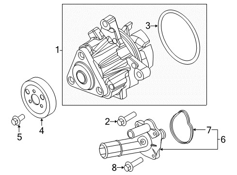 2016 Lincoln MKC Water Pump Belt Tensioner Mount Bolt Diagram for -W500114-S442