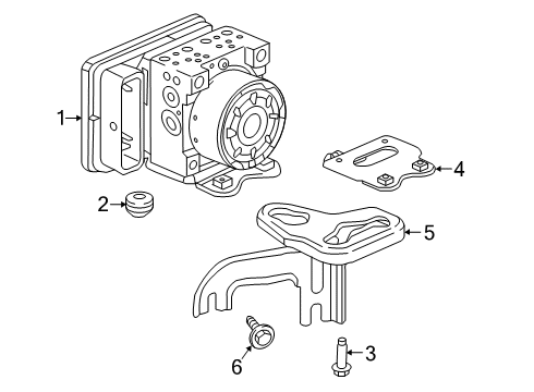 2021 Honda Civic ABS Components Bracket B, Modulator Diagram for 57116-TGG-G00