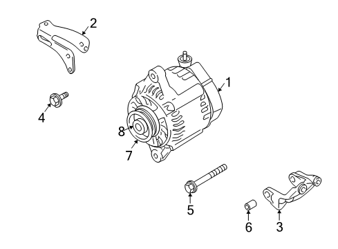 2003 Chevrolet Tracker Alternator Bracket, Generator (On Esn) Diagram for 30024997