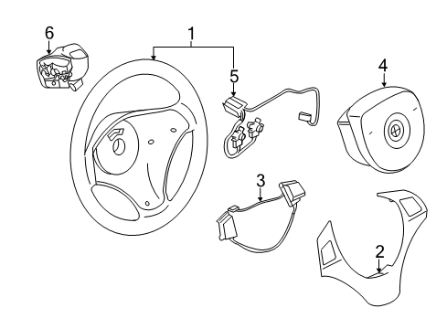 2010 BMW 128i Steering Column & Wheel, Steering Gear & Linkage Multifunct Steering Wheel Switch Diagram for 61319125344