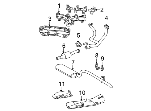 1999 Jeep Grand Cherokee Exhaust Manifold Exhaust Manifold Diagram for 53010199