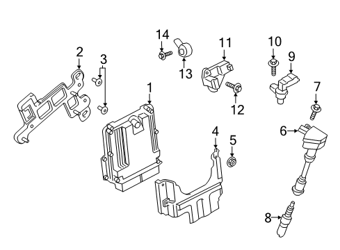 2021 Ford EcoSport Ignition System Cover Diagram for GN1Z-12B523-A