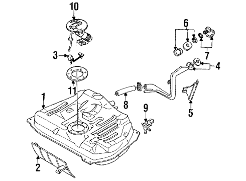 1992 Mercury Capri Fuel Supply Fuel Pump Relay Diagram for E8GY9345D