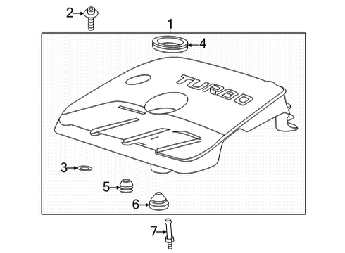 2022 Chevrolet Trailblazer Engine Appearance Cover Engine Cover Stud Diagram for 11571068