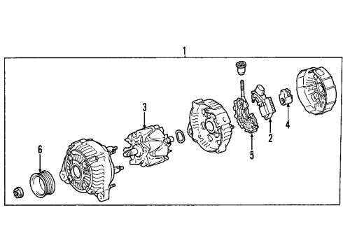 2008 Toyota Tacoma Alternator Pulley Diagram for 27415-0W053