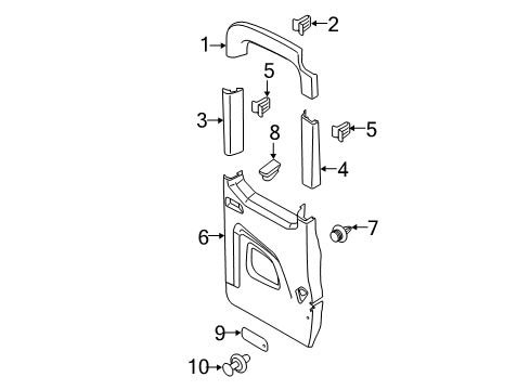 2020 Ford Transit-150 Interior Trim - Back Door Grommet Diagram for CK4Z-1521999-BB