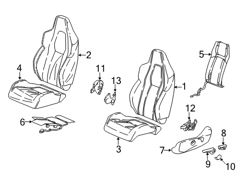 2020 Honda Civic Driver Seat Components Heater Set, Left Front Seat-Back Diagram for 81550-TBF-A01