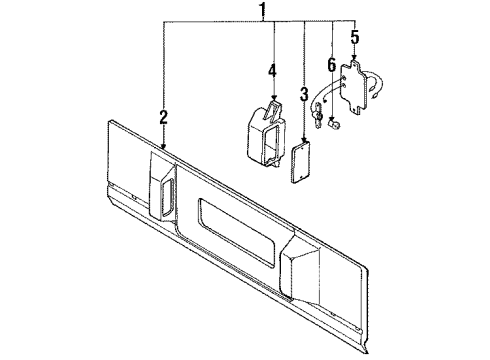 1989 Hyundai Excel License Lamps Lamp & Molding Assembly-License Plate Diagram for 92530-21070