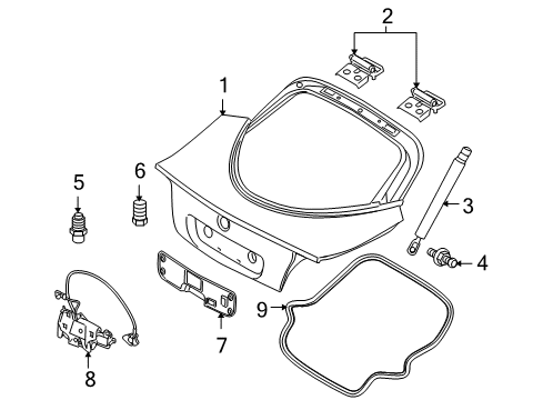 2009 Dodge Viper Lift Gate LIFTGATE Diagram for 68035612AC