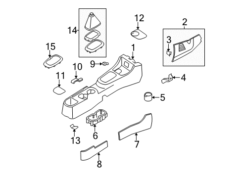 2006 Hyundai Accent Center Console Cigar Lighter Assembly Diagram for 95110-1G000