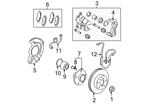 2010 Toyota Corolla Anti-Lock Brakes Caliper Mount Diagram for 47721-02400