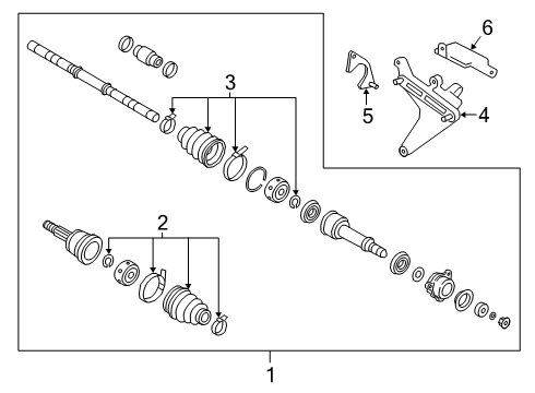 2021 Nissan Altima Drive Axles - Front Shaft Front Drive Diagram for 39101-6CA0A