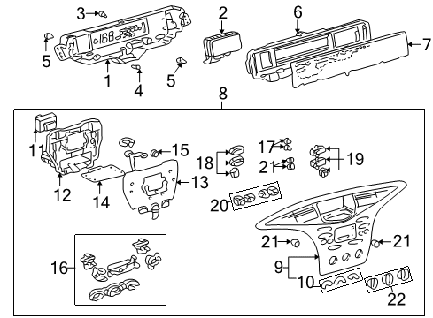 2003 Toyota Prius Instruments & Gauges Bulb Diagram for 90010-06019
